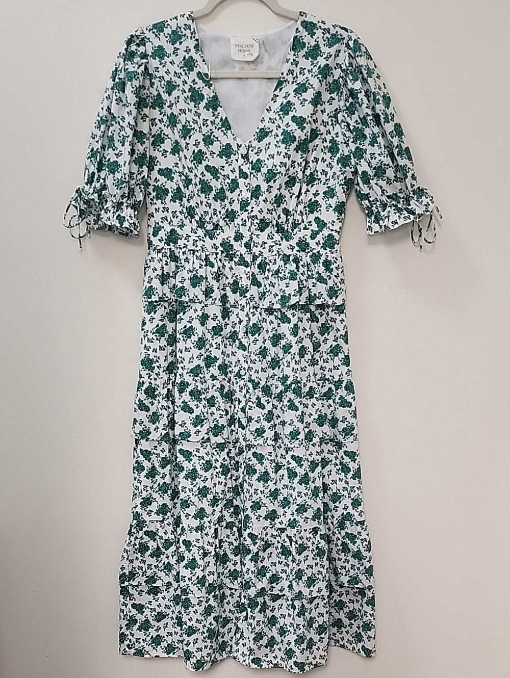 Tuckernuck Hyacinth House Irenea Midi Dress Kelly green white floral Size Small - Picture 6 of 16